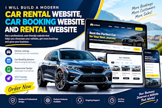 build car rental website, car booking website and rental website