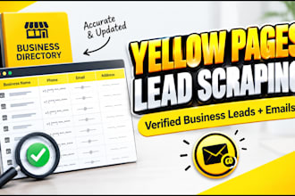 scrape yellow pages to get business leads with email and contact info, yelling