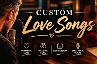 be your custom singer with emotional vocal for romantic wedding song