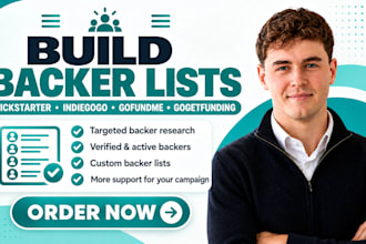 build backer list for kickstarter indiegogo crowdfunding gofundme gogetfunding