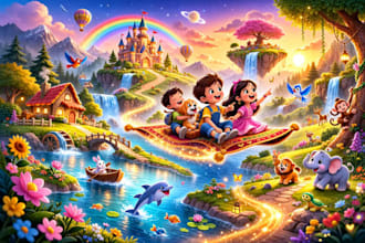 digitally paint colourful children book