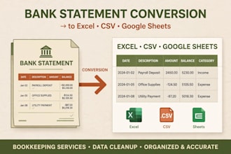 convert PDF bank statements to excel