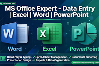 be your expert virtual assistant for ms office, and data entry tasks