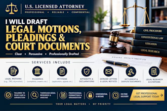 prepare legal motions pleadings affidavits petitions tro court fillings document
