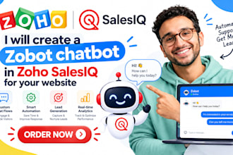 create a zobot chatbot in zoho salesiq for your website zoho crm automation