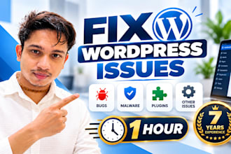 urgent fix wordpress issues, bugs, malware and plugins