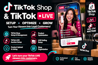 setup your tiktok live auction, tiktok shop, live selling, upload products