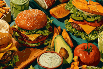 draw food pop art illustration