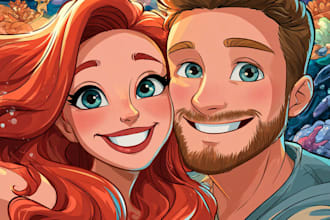 draw cartoon portrait in disney cartoon