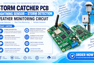 storm catcher pcb, lightning sensor, storm detection, weather monitoring circuit