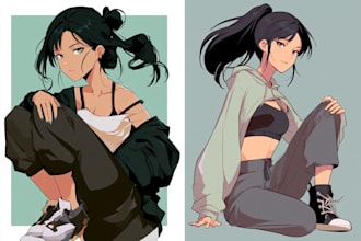 draw your anime character in a stunning custom anime art style
