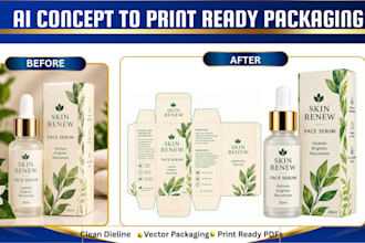 redesign ai generated packaging design into print ready vector file