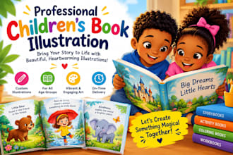 illustrate children story book illustration poem activities coloring kids book
