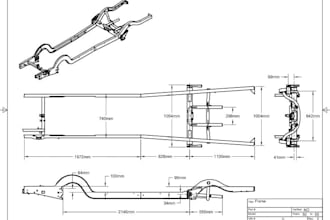 draw trailer fabrication technical drawing, chassis cad, manufacturings drawings