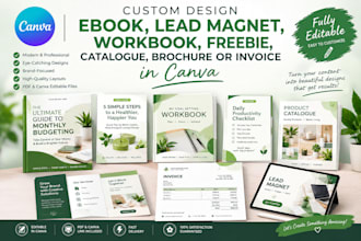 custom ebook lead magnet workbook freebie catalogue brochure or invoice in canva