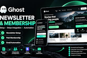 setup ghost newsletter paid membership stripe and email automation