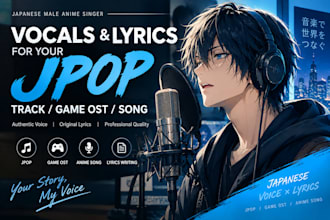 be male japanese anime singer and lyrics writer for jpop track game ost song