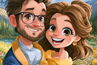draw cartoon portrait in disney cartoon