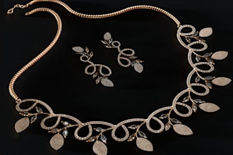 3d jewelry set stl,cad,bridal necklace,earring model,gemstone chain for 3d print