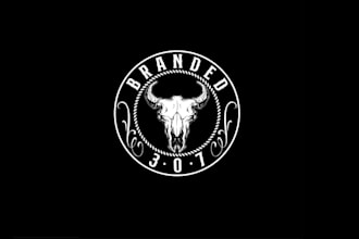 design a bold western cowboy logo for your brand