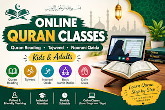 teach quran online with tajweed, noorani qaida and islamic studies