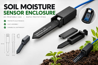 design soil moisture sensor housing 3d printable cad enclosure rapid prototyping
