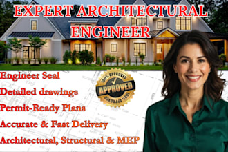 full architectural structural engineer permit drawings, mep plan, engineer seal