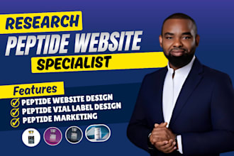 build fda peptide website research peptide store  website landing page design