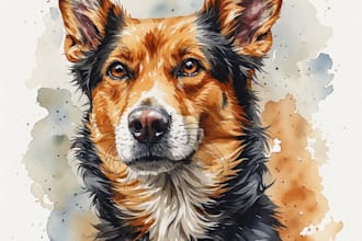 create personalized pet portrait illustrations, with optional owner