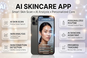 develop an ai skincare app with smart skin scan and skin condition detection