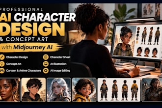 create character design concept art ai image generator ai art with midjourney ai