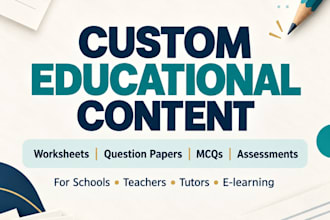 create worksheets, mcqs and school question papers
