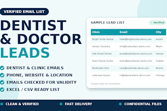 build a verified dentist and healthcare email lead list