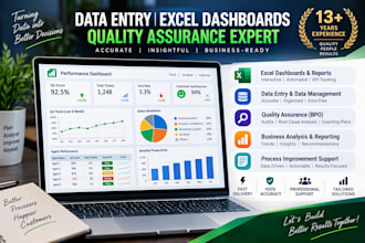 create excel dashboards, perform quality evaluations, perform data analysis