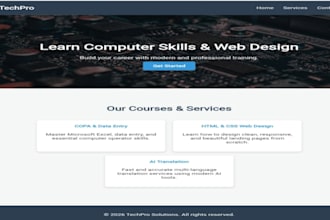create a clean HTML and CSS website