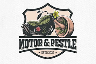 create a vintage vespa logo with a retro style