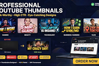 design eye catching youtube thumbnails