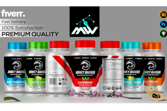 design a premium supplement product label packaging