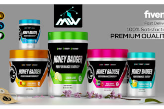 design a premium supplement product label packaging