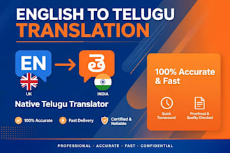 translate telugu to english to telugu professionally