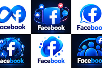 design a modern social media, digital, community, or communication facebook logo