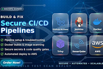 build fix and secure ci cd pipelines with github actions jenkins docker and AWS
