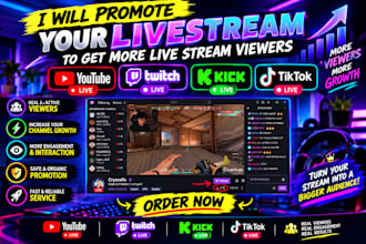 promote your youtube twitch kick tiktok livestream to get more livestream viewer