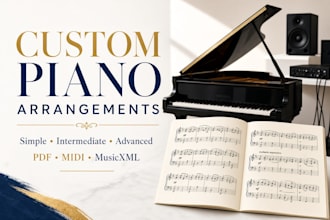 create custom piano sheet music from audio, songs, midi, or ideas