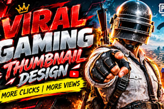 design viral gaming youtube thumbnail or pubg thumbnail