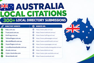 build australian local citations and aus business listing for local SEO