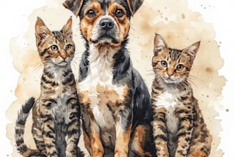 draw a caricature of your dog cat or other pet