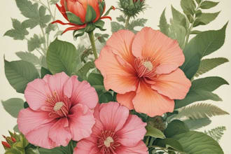 create a realistic botanical drawing