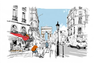 do any kind of hand drawn illustrations and urban sketch