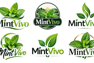 design a professional, fresh, natural, wellness, herbal, or green mint logo